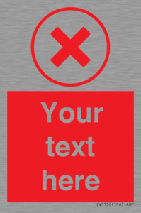 Custom red background, red cross in circle sign